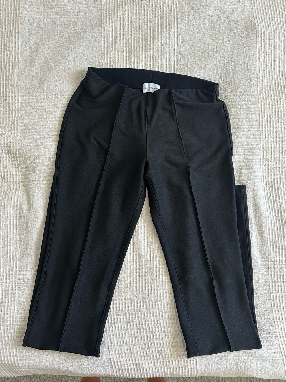 John Elliott Black Pintuck Split Hem Leggings Pants Size S